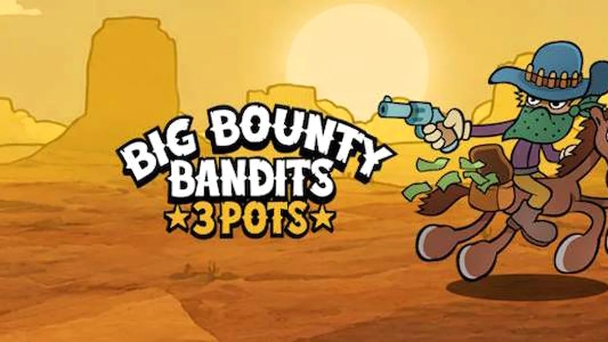 Interface do jogo Big Bounty Bandits: 3 Pots em um dispositivo móvel