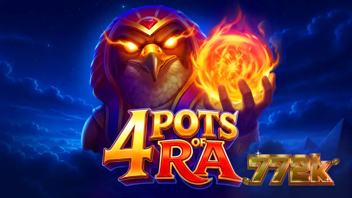 Interface do jogo 4 Pots of Ra: Hold and Win com temática egípcia